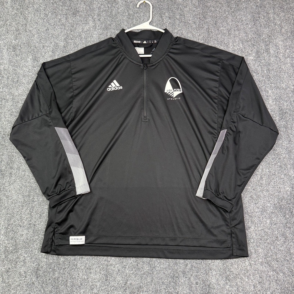 Adidas Mens Primeblue 1/4 Zip Soccer Training Pullover Shirt XL Black Lou Fusz